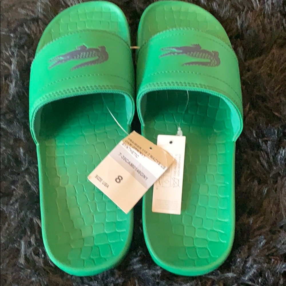 New Men’s Lacoste Fraisier Slide Sandal Green